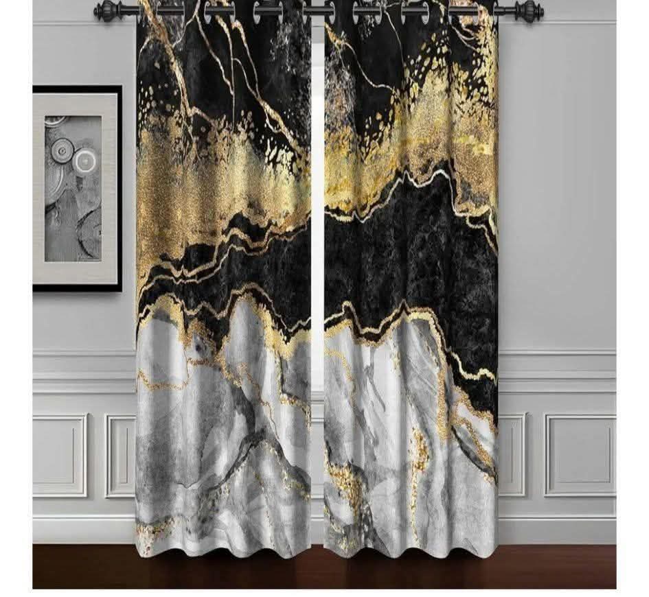 Black Out Curtains- Marble Design