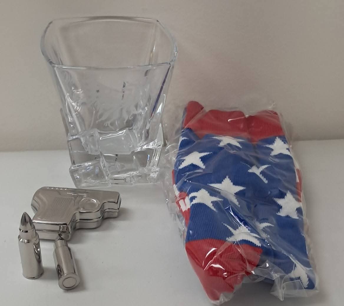Whiskey Glass and Accessories Gift Set