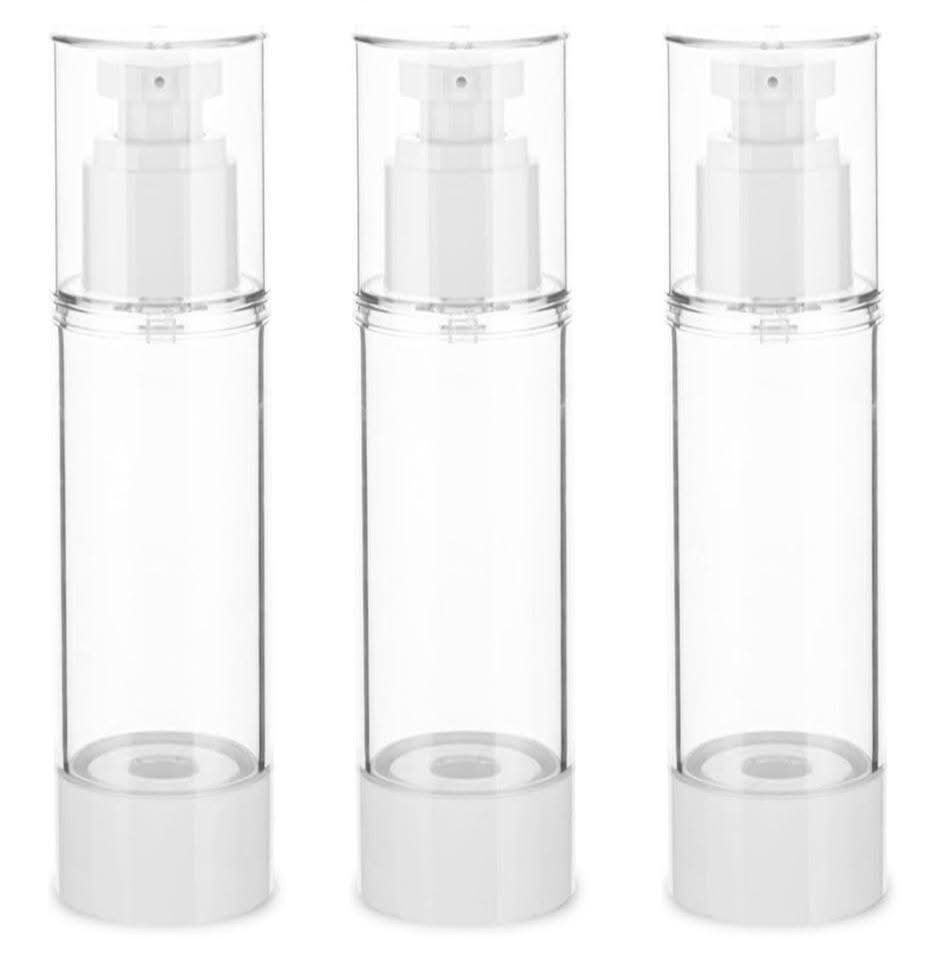 Clear Airless Pump Bottles- Set of 3