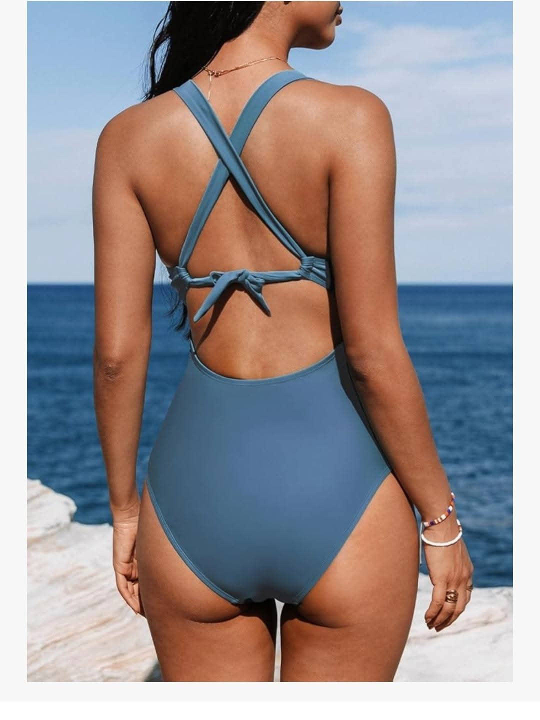 Women's One Piece Swim Suit- Blue