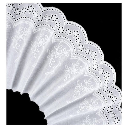 Cotton Eyelet Lace Trim- White