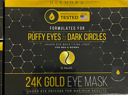 24K Gold Eye Mask under eye patches 3 boxes of 15 pairs (45 pairs total)
