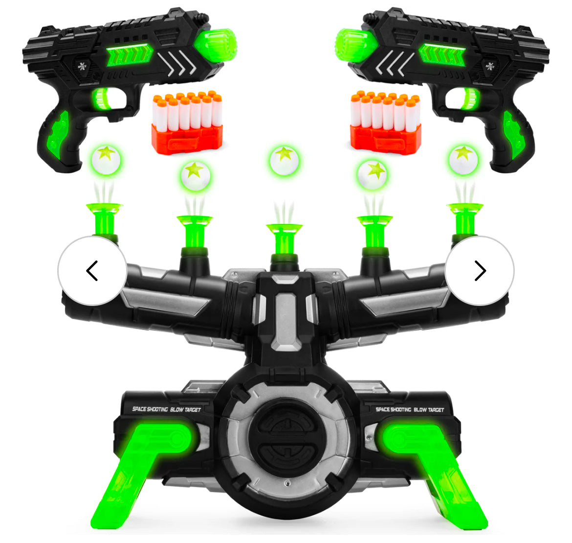 Glow-in-the-Dark Floating Target & Blaster Set w/ 24 Darts and 20 Targets