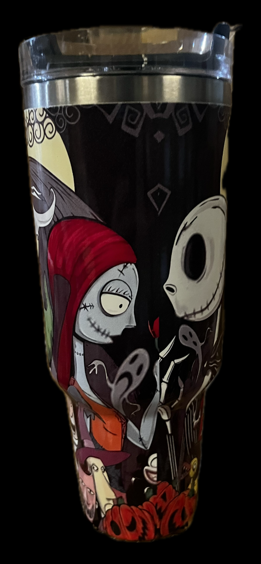 Nightmare Before Christmas NBC Stanley Quencher H2.0 Flowstate 40 oz Tumbler Jack & Sally