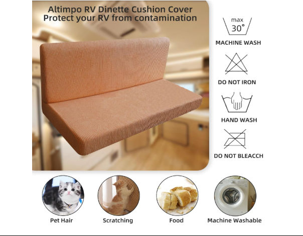 8 Piece RV Dinette Cushion Covers- Orange