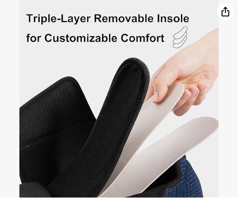 Men's Wide Width Diabetic Slippers- Navy