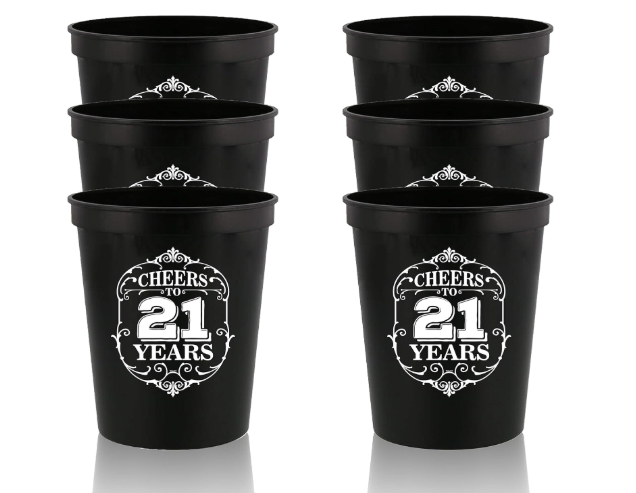 Cheers to 21 Years 21st Birthday Stadium Cups