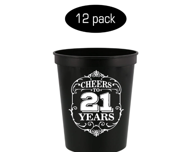 Cheers to 21 Years 21st Birthday Stadium Cups