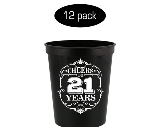 Cheers to 21 Years 21st Birthday Stadium Cups