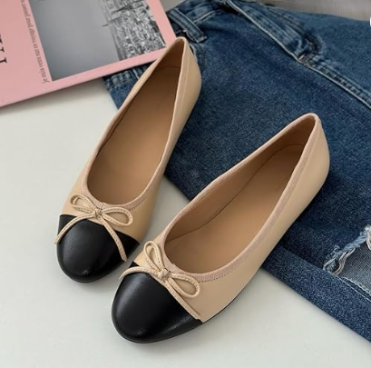 Women's Casual Loafers- Black & Khaki- Size 10