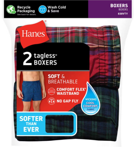 Men's Hanes Tagless Boxers