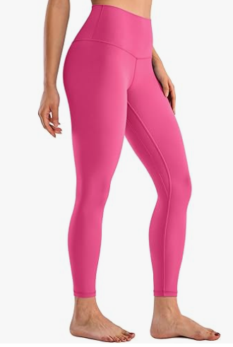 Women's High Waisted Work Out Leggings- Pink