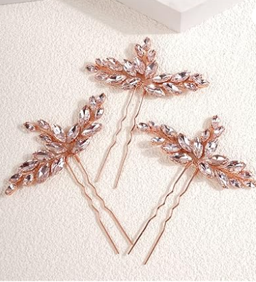Rhinestone Hair Pins for Wedding- Set of 3
