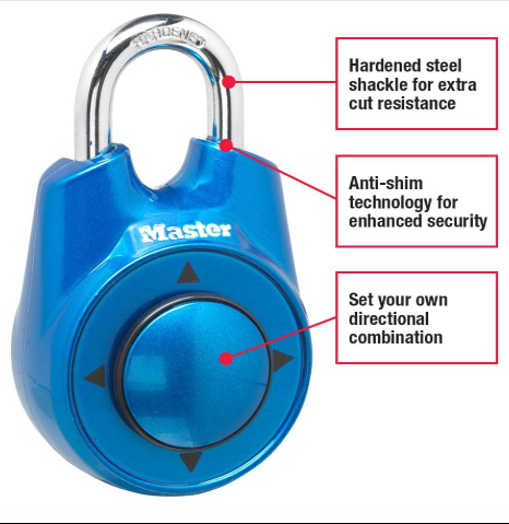 Master Lock Directional Padlock Blue