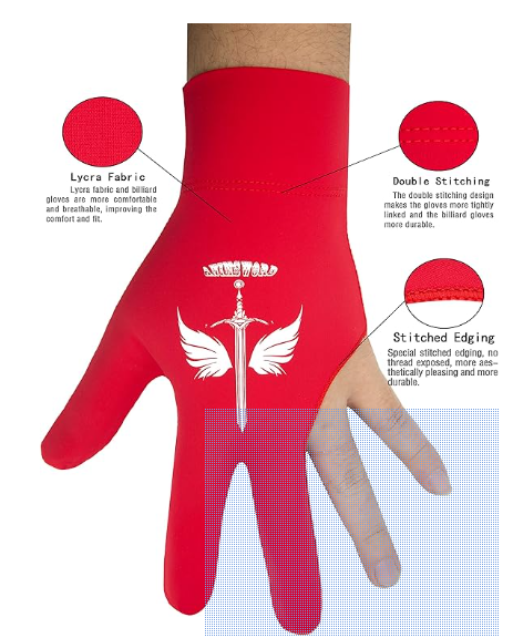 Billiard Pool Gloves- Red