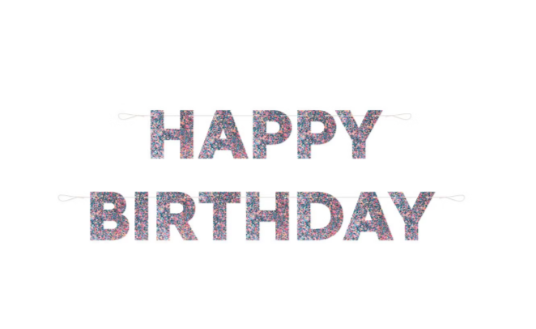 Glitter Happy Birthday Banner- Set of 3