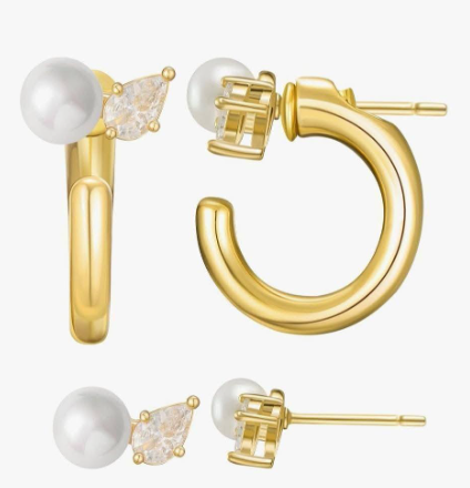 Sterling Silver Gold Hoop Earrings