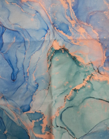 Fabric Placemats- Teal Marble-Set of 4