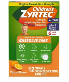 Childrens Zyrtec Dissolve Tabs