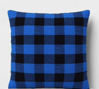 Throw Pillow- Blue/Checkered