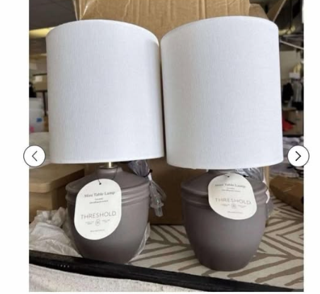 Mini Table Lamps- Set of 2- Off White