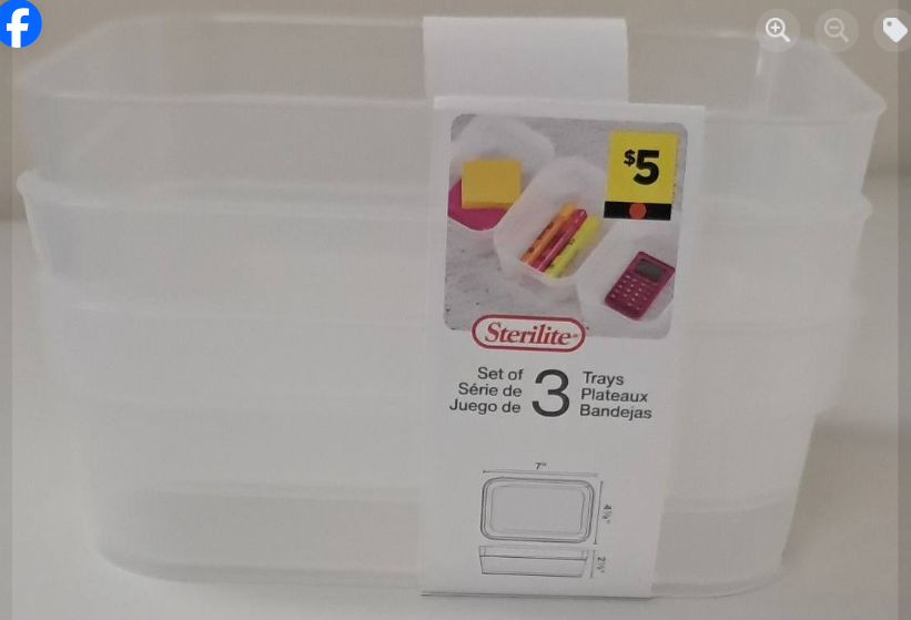 Sterilite Storage Trays- Set of 3