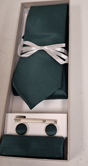 Mens Silk Tie Set- Green