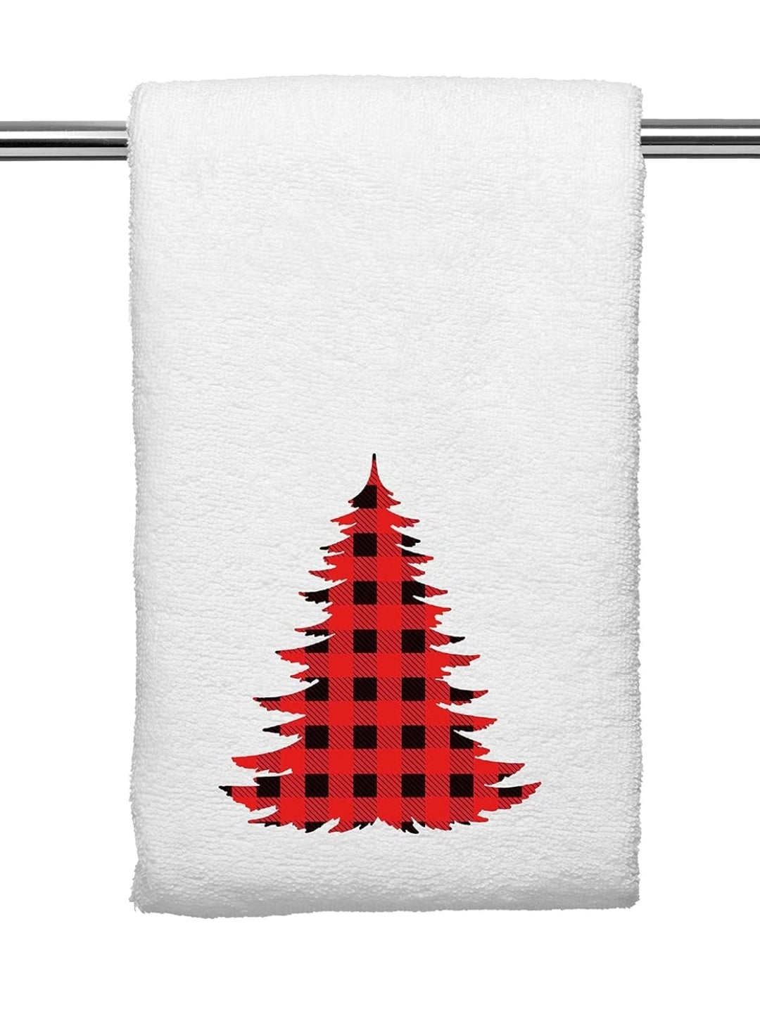 Decorative Kitchen or Bathroom Hand Towel- Plaid Tree