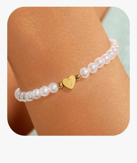 Pearl Bracelet with Initial