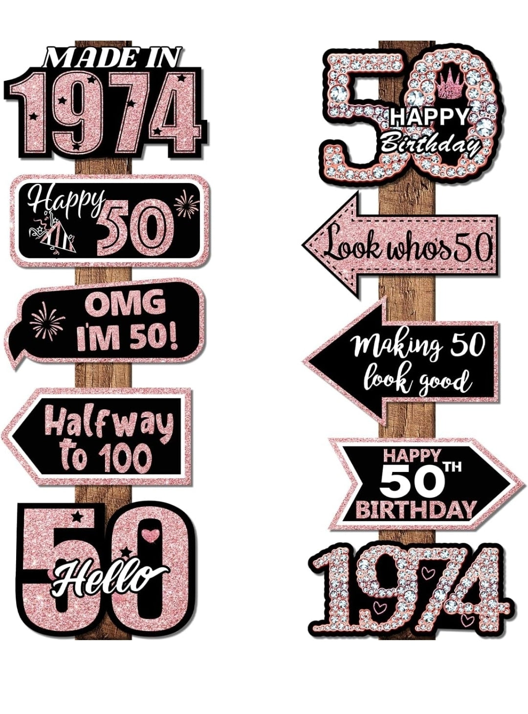 Rose Gold 50th Birthday Decorations