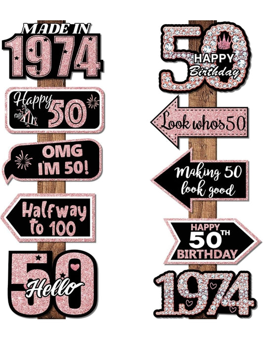 Rose Gold 50th Birthday Decorations