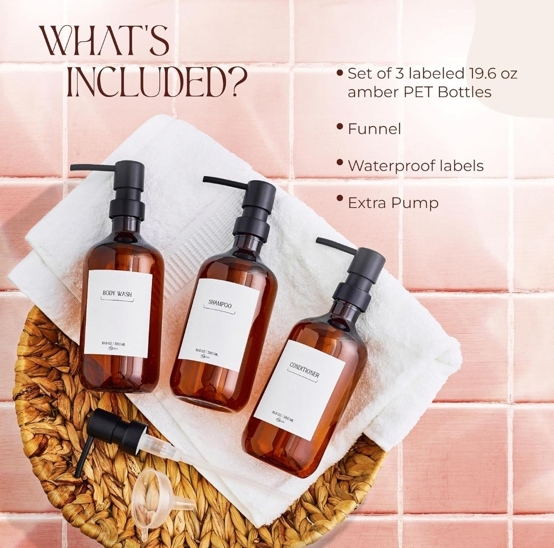 Shampoo Conditioner Body Wash Dispenser Bottles