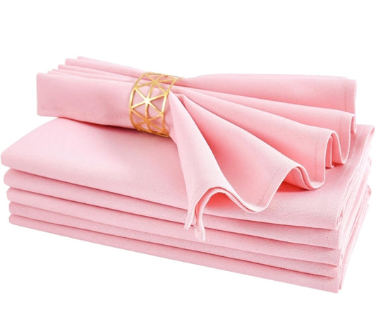 Cloth Dinner Napkins- Set of 6 Pink