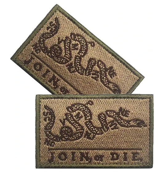 Embroidered Patches-2 Pack- Join or Die Tactical