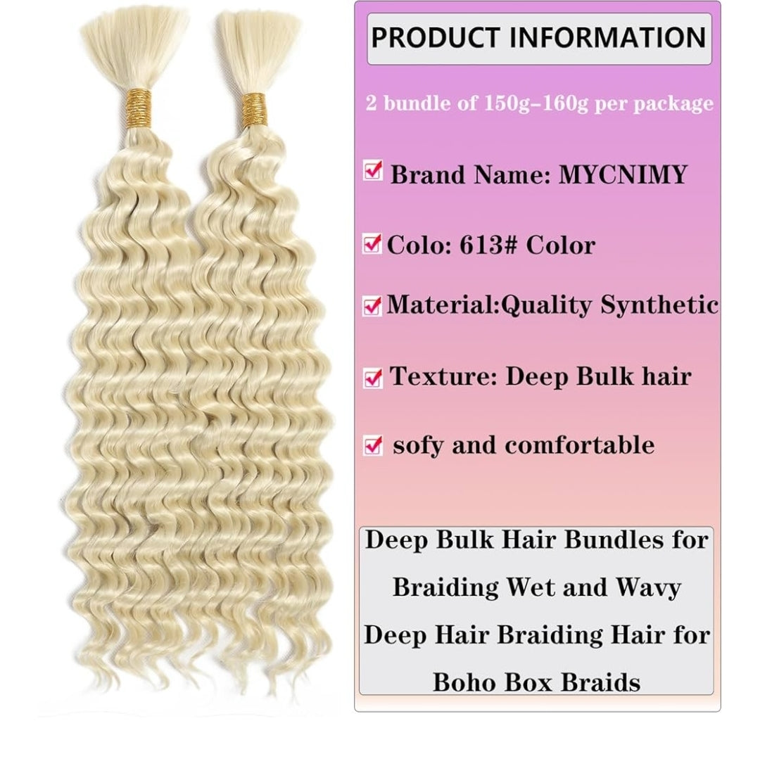 Deep Wave Bulk Hair for Braiding-18inch