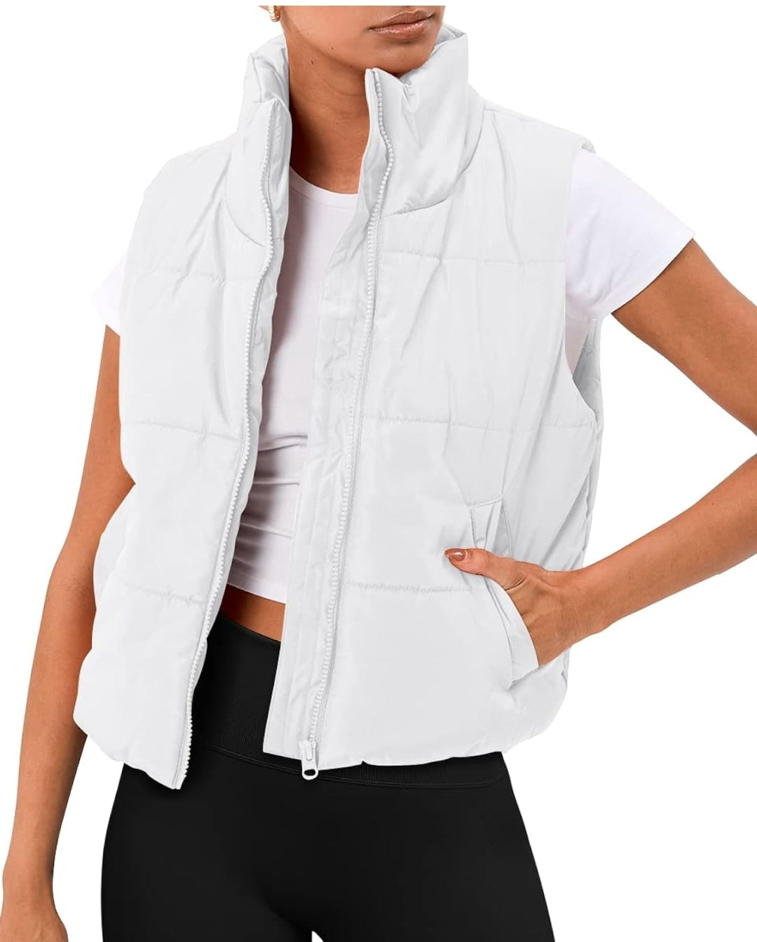 Women's Puffer Vest-White
