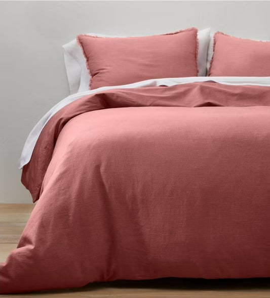 Casaluna Heavy Weight Full/Queen Duvet and Sham Set-Rose