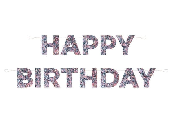 Happy Birthday Banner-Glitter- Set of 3