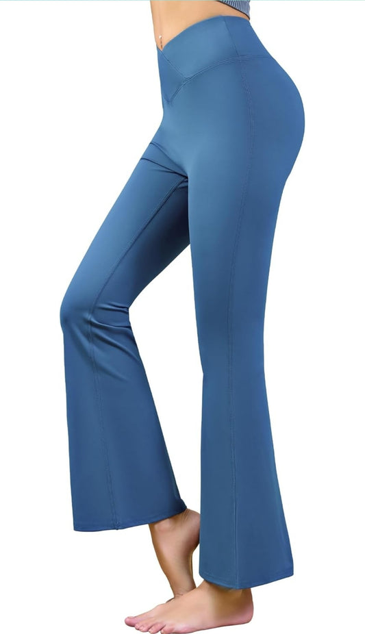 Women's Flare Leg Yoga Pants- Teal
